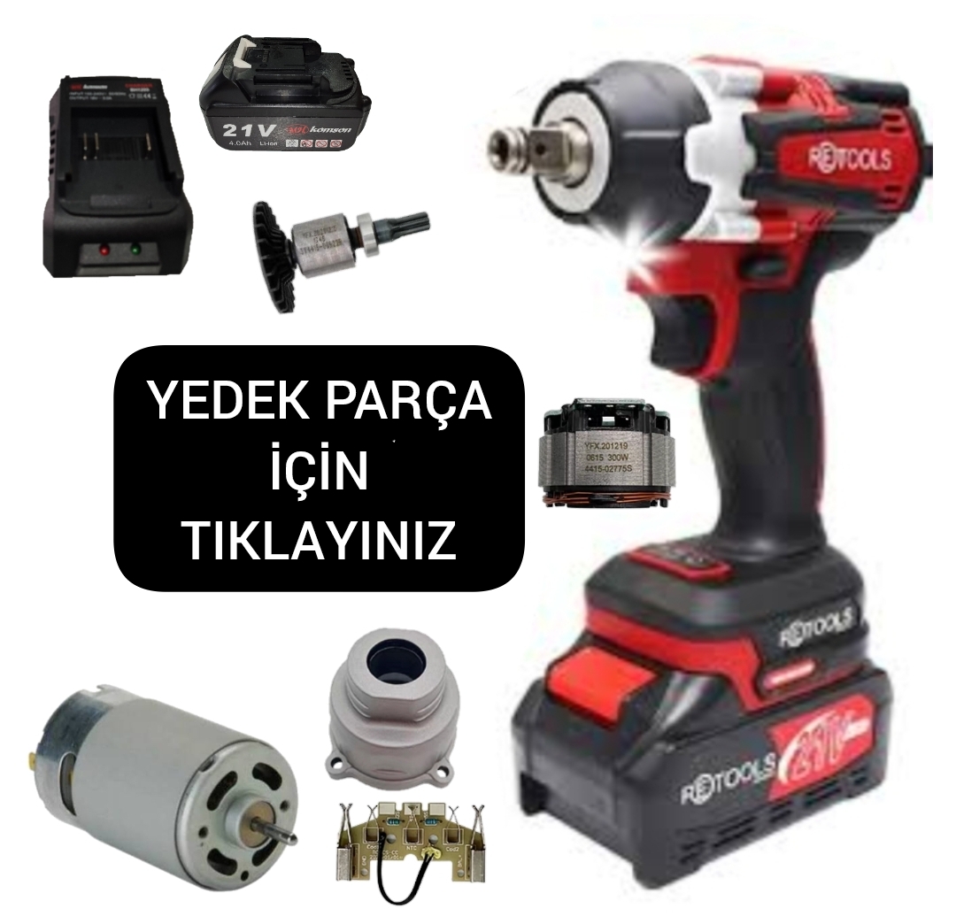 Retools kırmızı şarjlı somun sıkma 450nm yedek parça